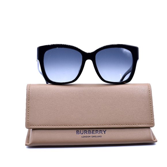 NEW BURBERRY BE4345F BLACK GREY POLARIZED LENS AUTHENTIC SUNGLASSES - Picture 10 of 10